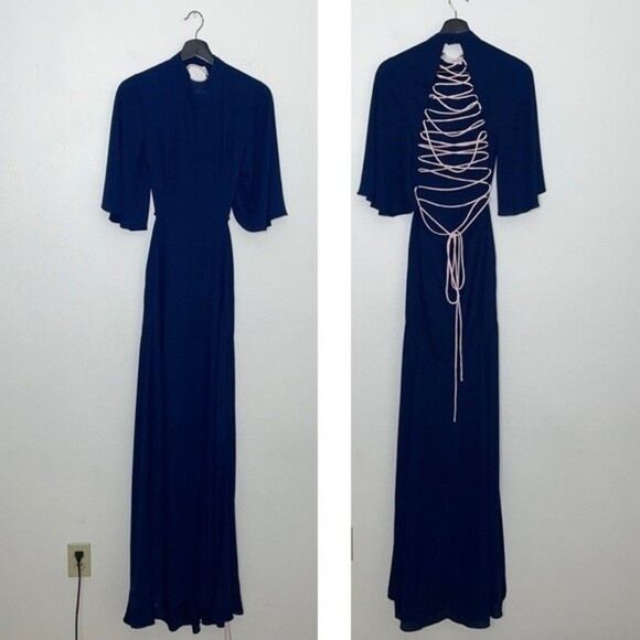 Fame and Partners Womens Size 2 High Neck Maxi Dress - Picture 1 of 9